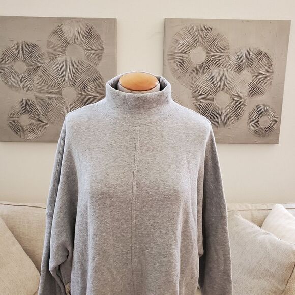 Free People 'So Plush' Lace-Up Pullover Sweatshirt - size Medium in Heather Grey - Picture 5 of 14